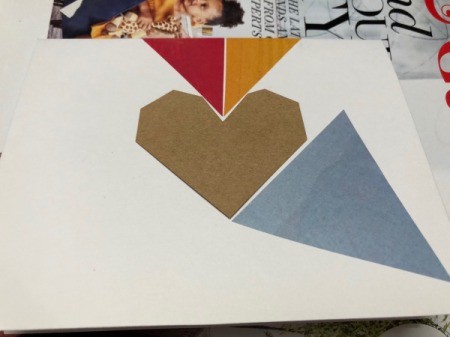 Geometric Heart Card - more placing trinagles