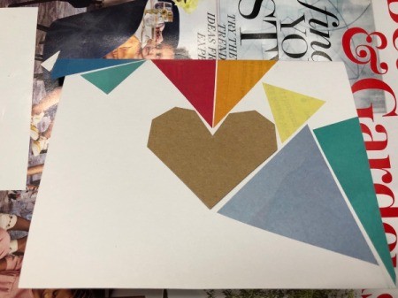 Geometric Heart Card - continue laying pieces like a puzzle