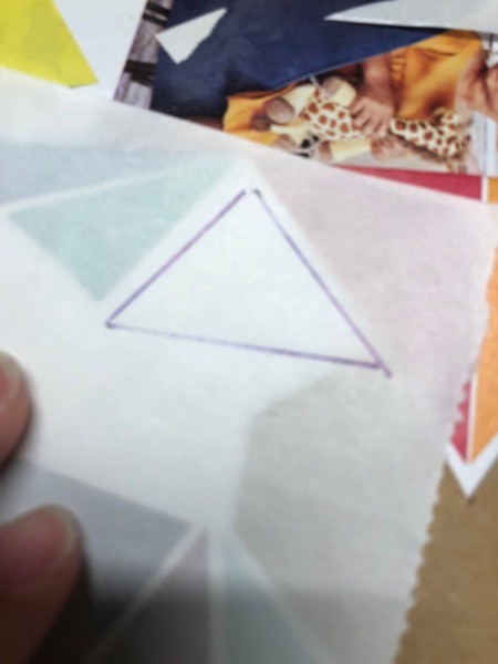 Geometric Heart Card - as areas to fill get more complex make a template by tracing the empty space