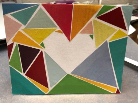 Geometric Heart Card - now you can glue the heart shape down or leave blank