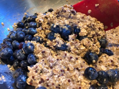 Blueberries added batter