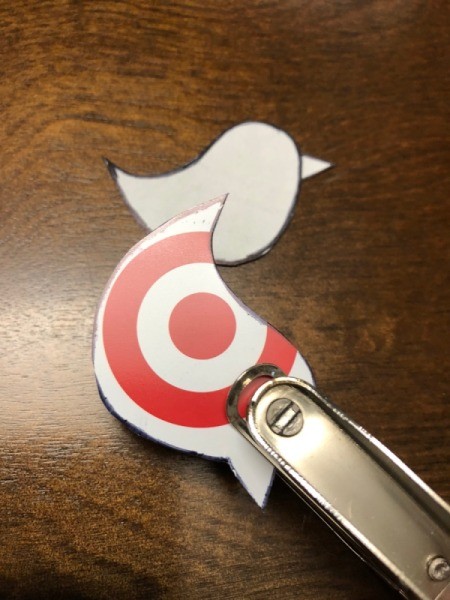 Upcycle Giftcard to Keychain with a Fob - punch a hole
