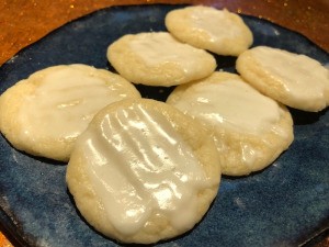 Iced Cookies on plate