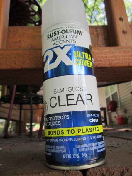 I Love Chairs As Planters In My Garden - spray can of clear coat