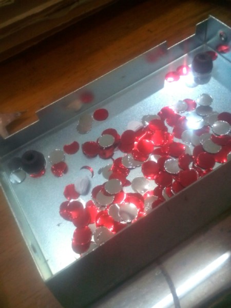 Table Top Mini Christmas Tree - punch shapes from the tinsel foil