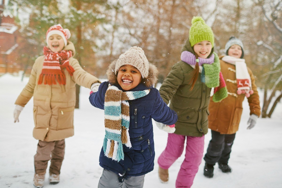 Kids Playing In Snow