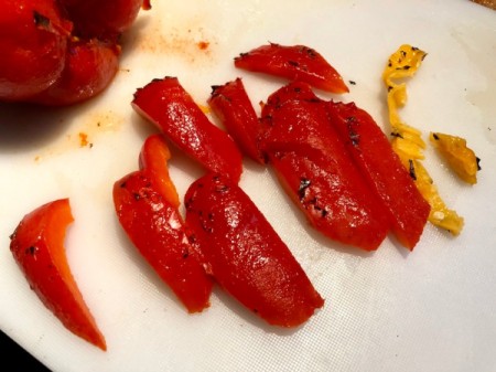 cut roasted peppers