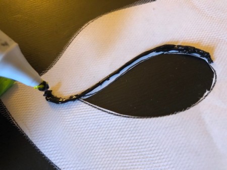 Tulle Masquerade Mask - adding puffy paint designs