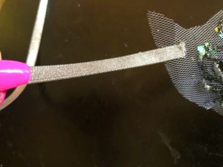 Tulle Masquerade Mask - glue ribbon to the inside of the mask at the sides and allow to dry