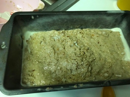 batter in Bread pan