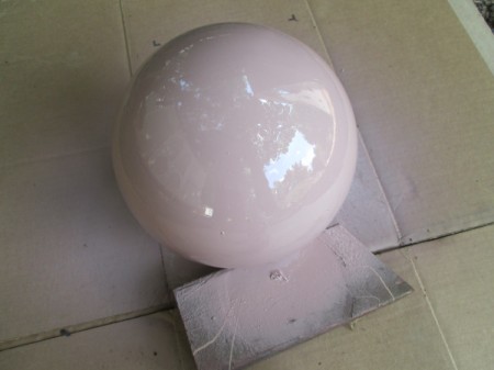 Making a Garden Orb from a Bowling Ball - spray ball white