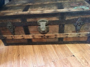 Finding Information on an Old Steamer Trunk - old wooden trunk