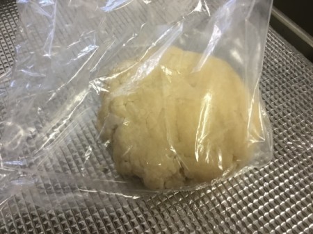 dough put in plastic bag