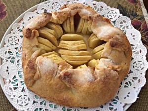 finished Apple Galette on doily