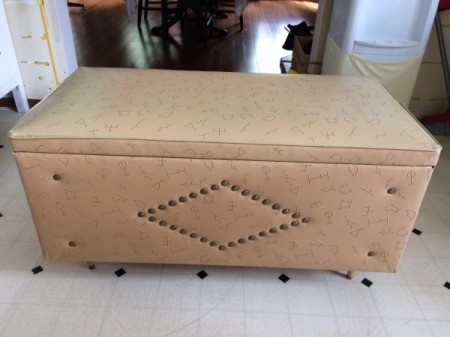 Information on a Vintage Vinyl Covered Cedar Chest - vinyl covered chest