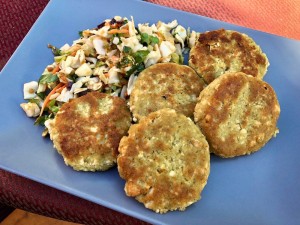 Pesto Chicken Potato Patties on plate