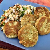 Pesto Chicken Potato Patties on plate