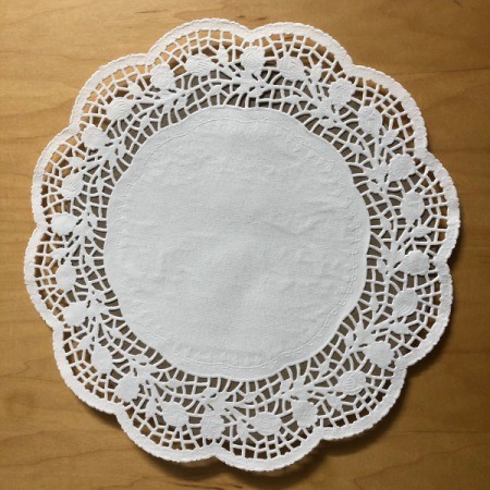 Monogram Initial Sign - glue doily to cardboard circle