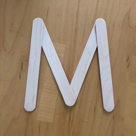 Monogram Initial Sign - glue craft sticks in the shape of your initial, if painting allow to dry