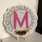 Monogram Initial Sign - sign displayed on an easel