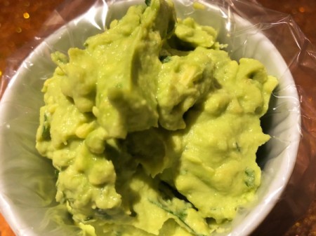 mixed Guacamole Deviled filling in bowl