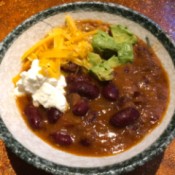 Vegetarian Kidney Bean Chili in bowl