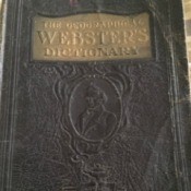 Value of a 1929 Geographical
 Webster's Dictionary - embossed front cover