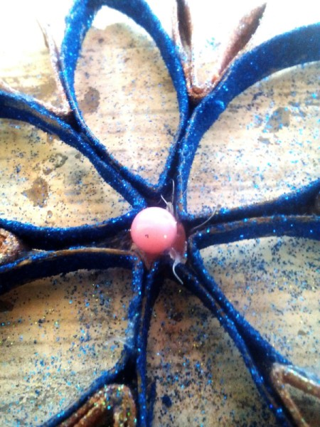 Paper Roll Ornament - place a bead in the center