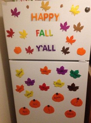 Autumn Decor for Your Refrigerator - decorated refrigerator