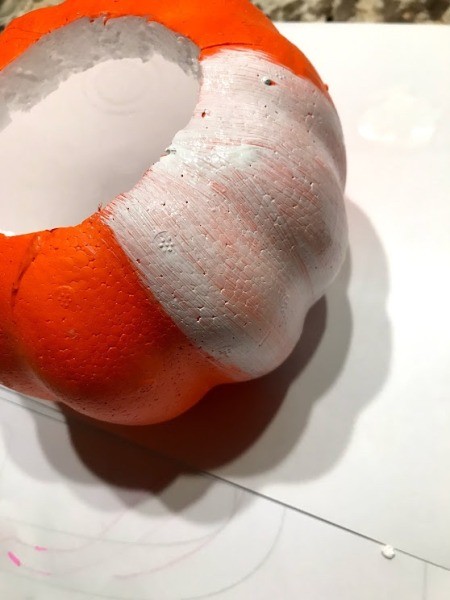 Succulent Pumpkin Planter - painting pumpkin white