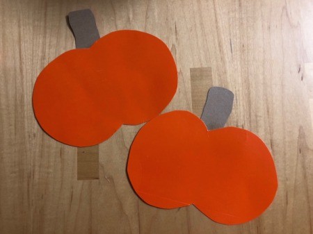 Decorated Paper Pumpkins - two pumpkins