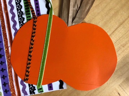 Decorated Paper Pumpkins - add ribbon to one pumpkin