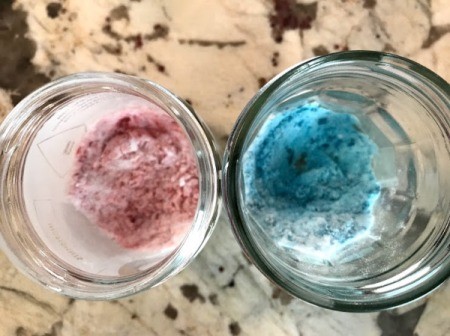 Party Hat Volcano Experiment for Kids - mix ingredients together