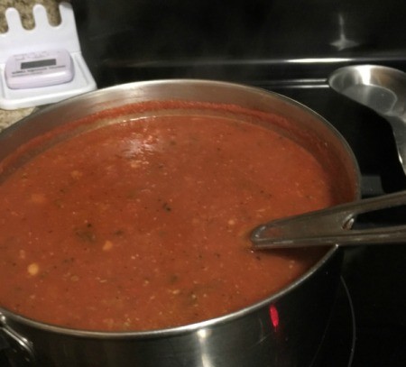 sauce in pan on stove
