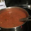 sauce in pan on stove