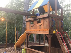 Refinishing a Wooden Playground - like new