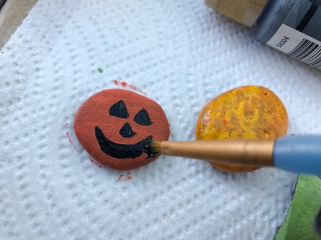 Decorative Halloween Stones - add detail with a small brush