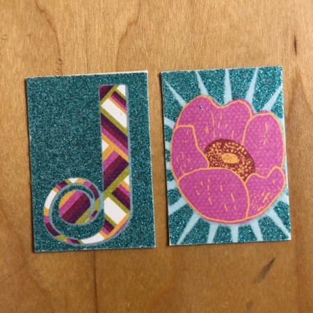 Magnetic Bookmark for Your Journal - flower and initial