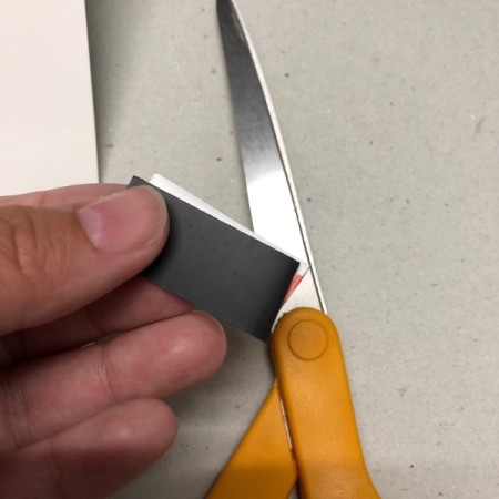 Magnetic Bookmark for Your Journal - cut magnet strip into 2 pieces