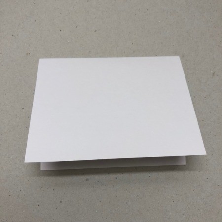 A blank card ready to be decorated.
