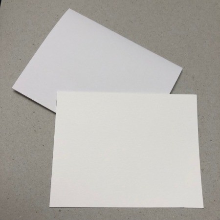 A blank card ready to be decorated.
