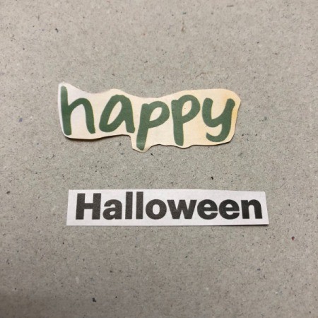 Cut out words that say Happy Halloween.