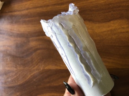 Spooky Candles - add more hot glue running down the sides and pooling at the bottom