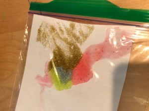 Glitter Art in a Ziploc Bag - finished art piece