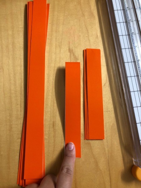 Pumpkin Garland - strips cut to 6 inch lengths