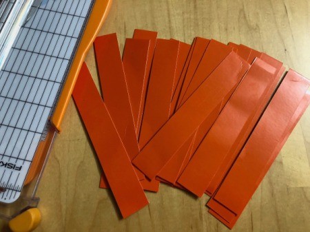 Pumpkin Garland - pile of orange paper strips