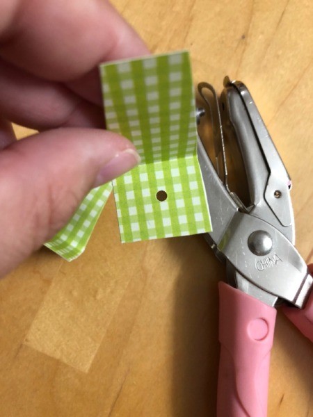 Pumpkin Garland - fold under a small section and punch a hole