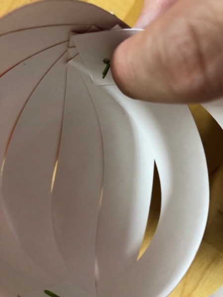 Pumpkin Garland - all strips on the brad, secure