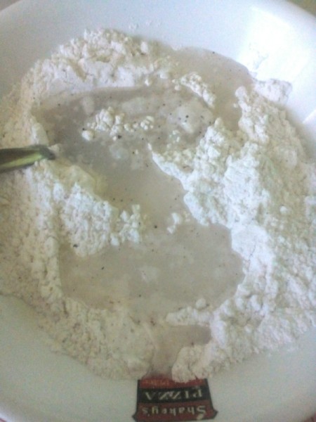 adding water to batter dry ingredients