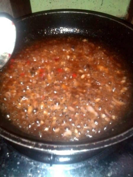 simmering sauce